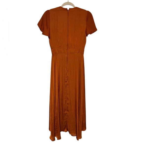 Teixxi Francesca’s NWT Burnt Orange Satin High Low Dress Medium‎ Wedding Formal - Picture 2 of 5